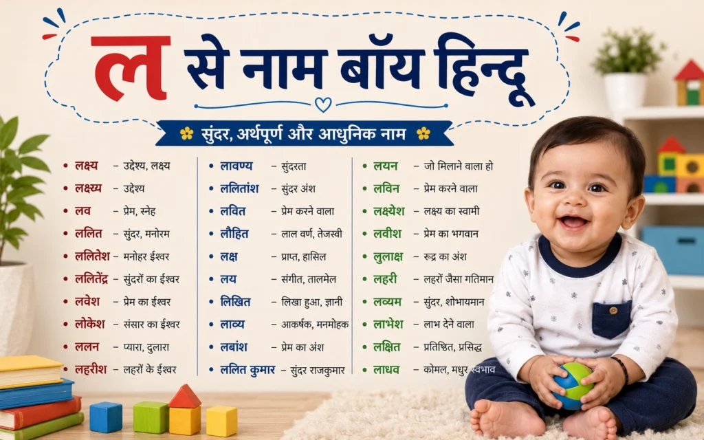 ल से नाम बॉय हिन्दू