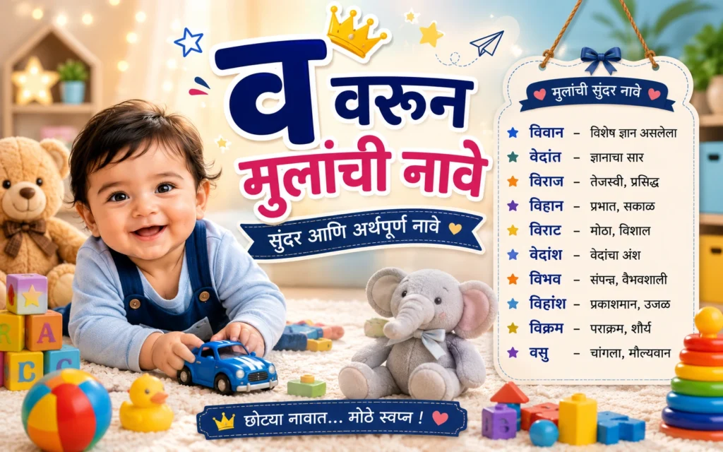 व वरून मुलांची नावे