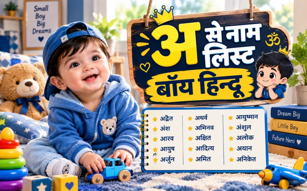 अ से नाम लिस्ट बॉय हिन्दू – 120+ शुभ और सुंदर नामों की सूची अ से नाम लिस्ट बॉय हिन्दू